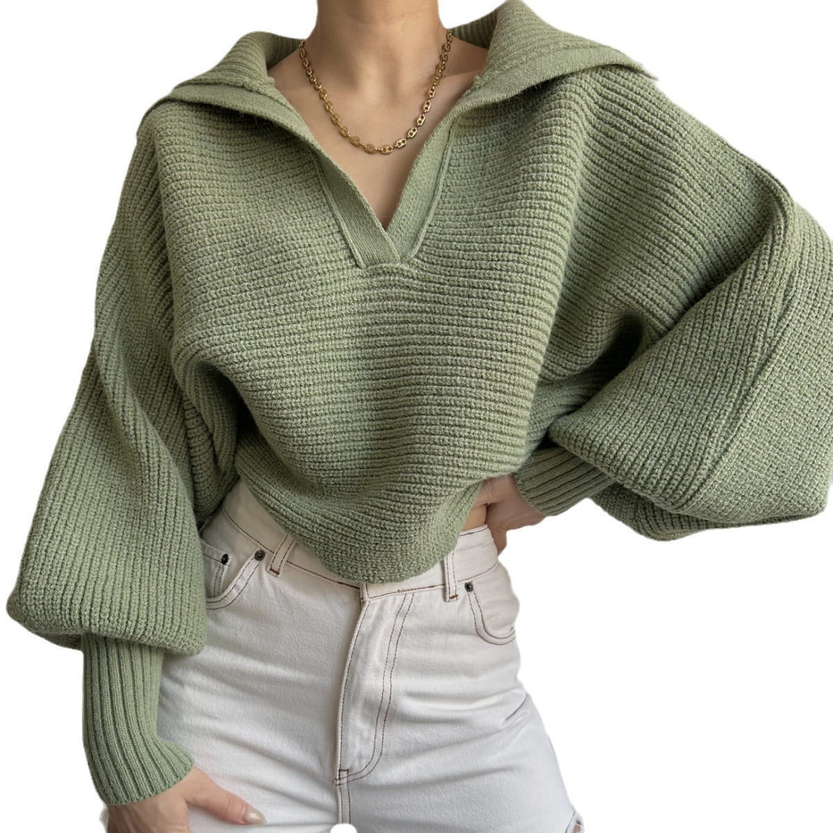 Autumn Knitted Sweater, Women's Top