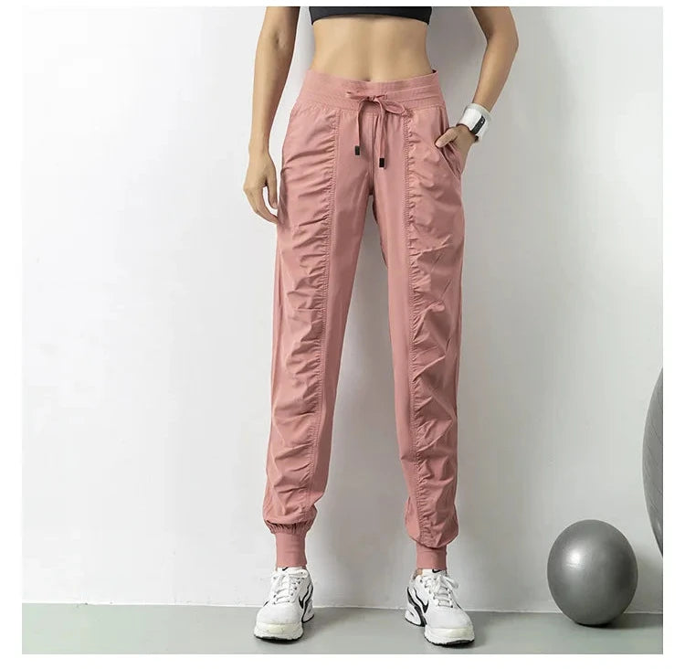 Sporty Drawstring Running Joggers