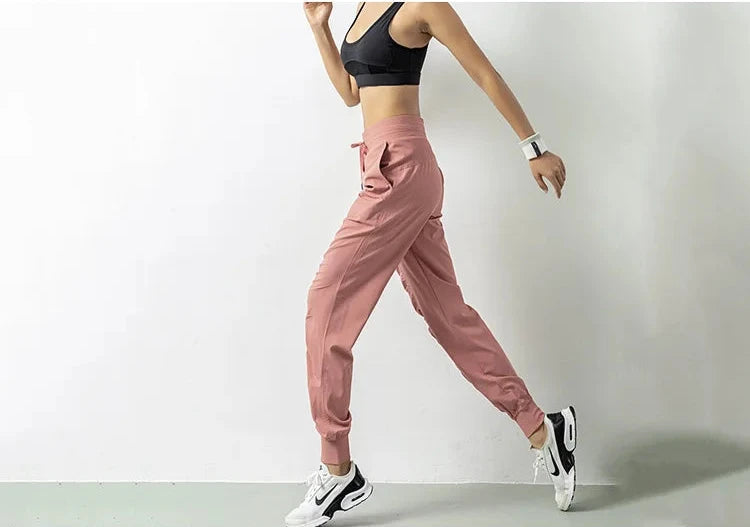 Sporty Drawstring Running Joggers