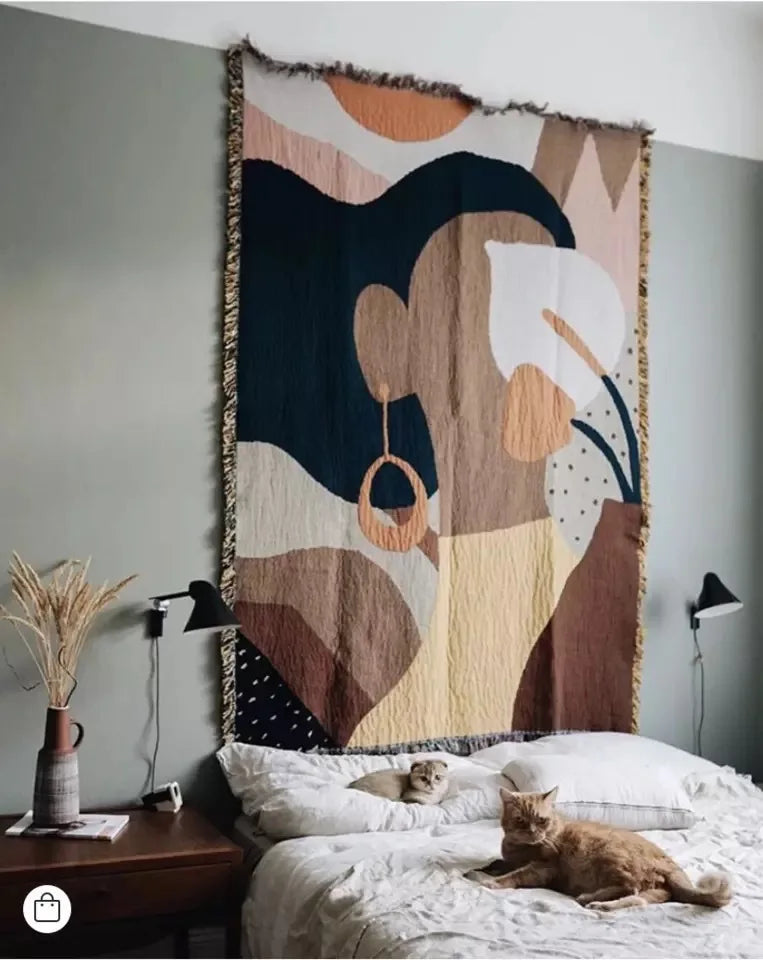 Modern Abstract Design Cotton Tapestry/ Blanket