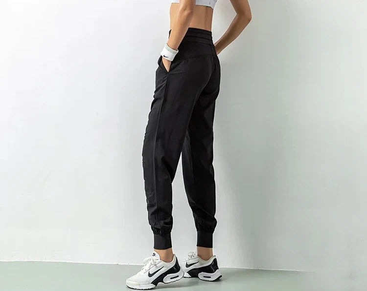 Sporty Drawstring Running Joggers