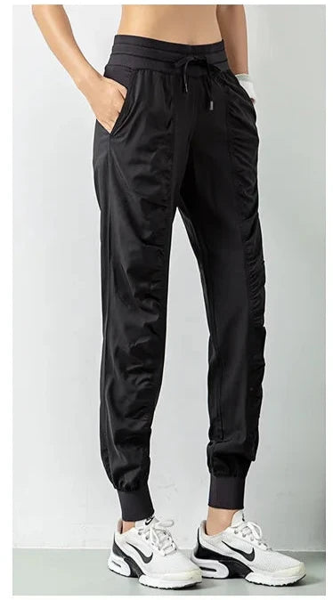 Sporty Drawstring Running Joggers