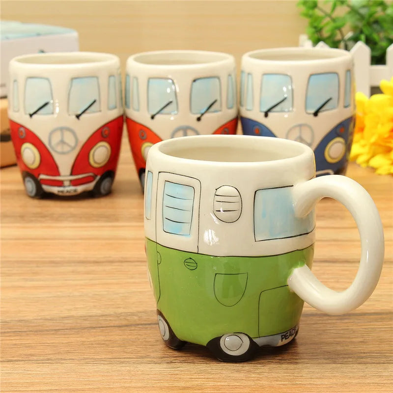 A Unique Hand-Painted 3D Double-Decker Bus Mug