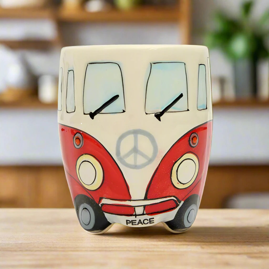 A Unique Hand-Painted 3D Double-Decker Bus Mug