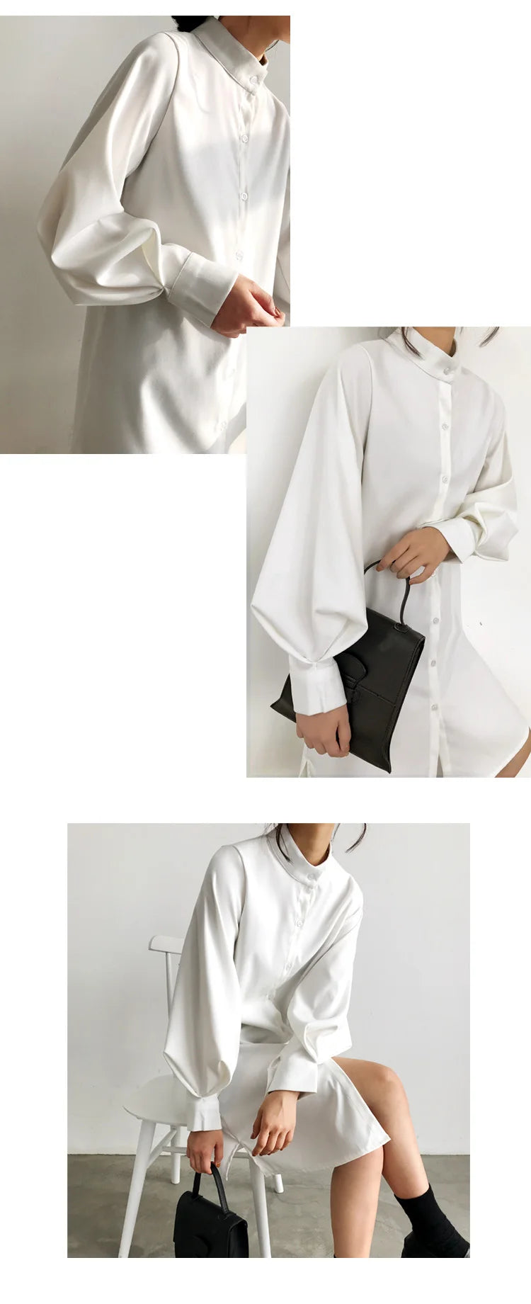 Long Lantern Sleeve Blouse Shirt