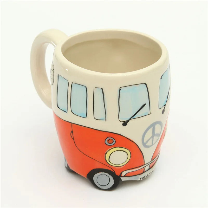 A Unique Hand-Painted 3D Double-Decker Bus Mug