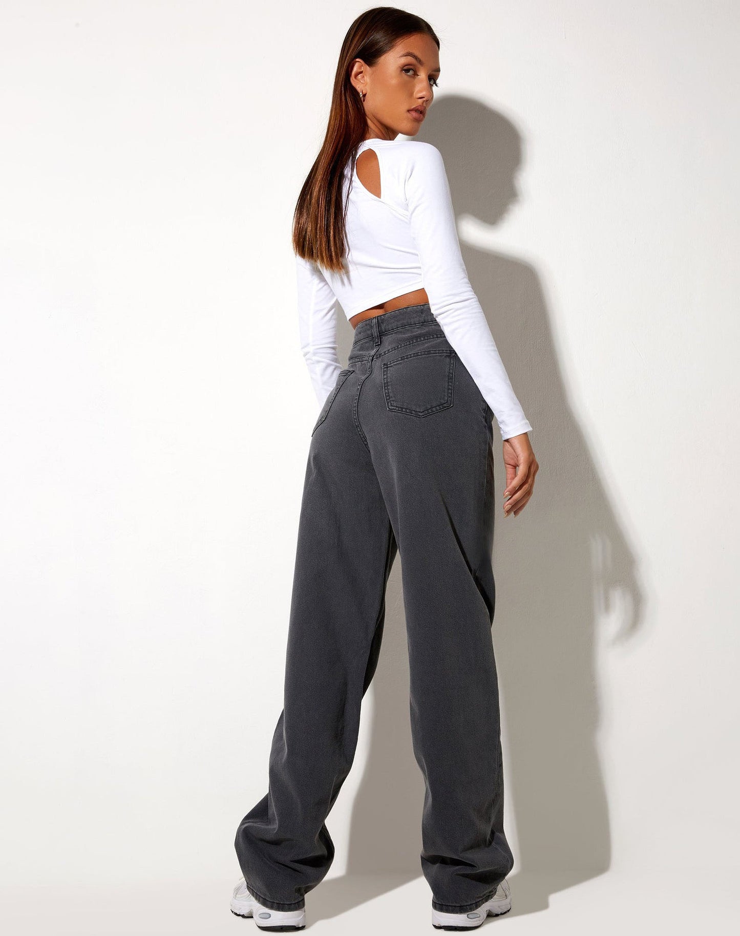 High Waist Loose Straight  Denim Trousers