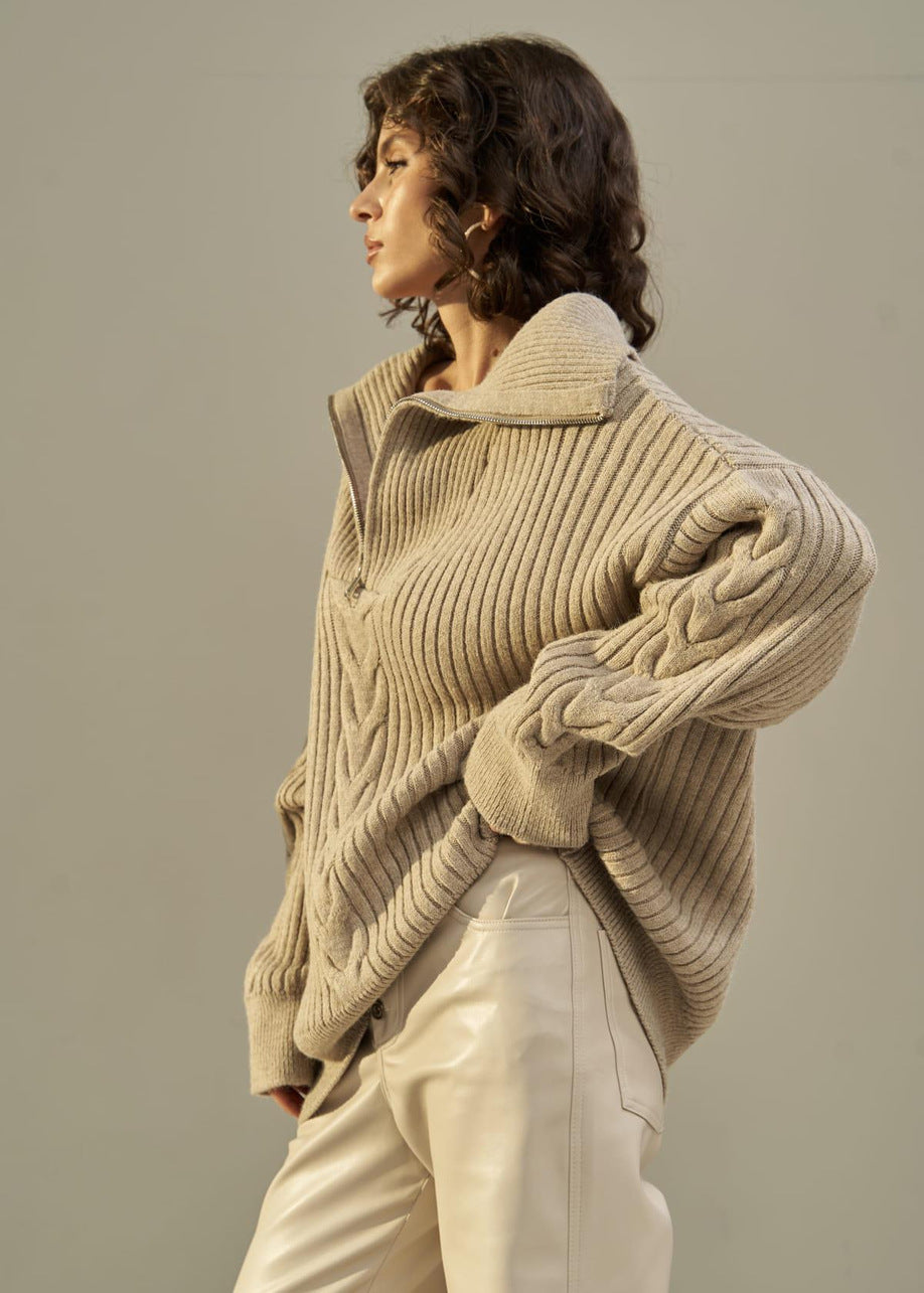 Oversize Ribbed Knit Sweater