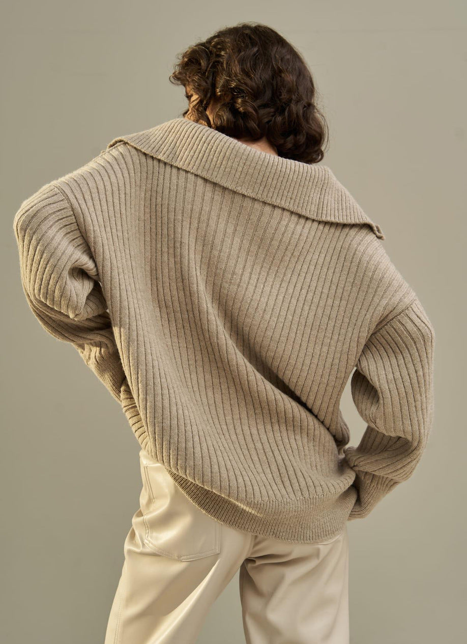 Oversize Ribbed Knit Sweater