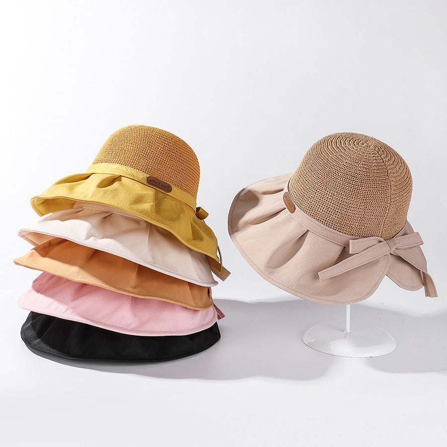 Bow Pleated Sun Hat