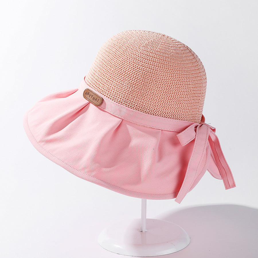 Bow Pleated Sun Hat