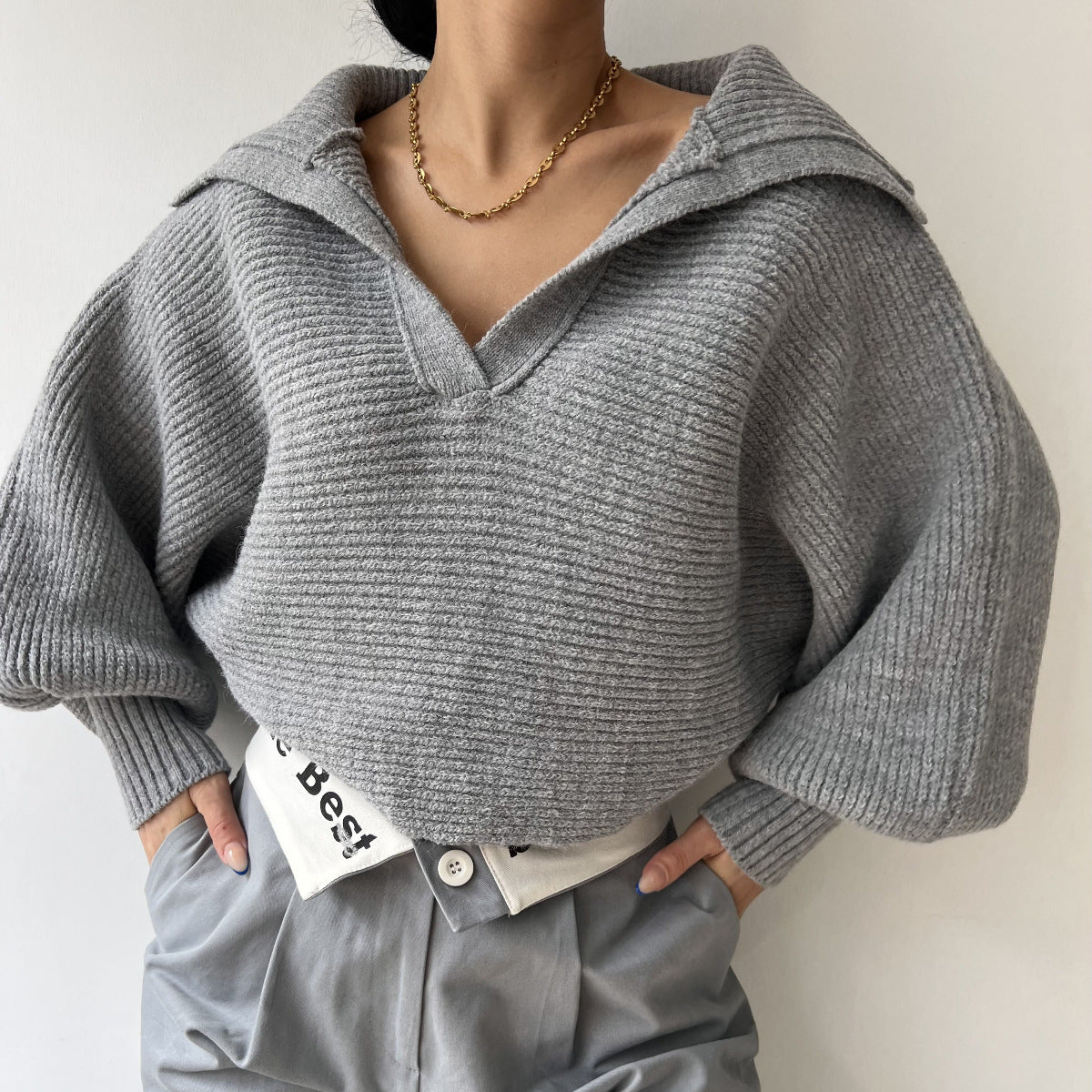 Autumn Knitted Sweater, Women's Top