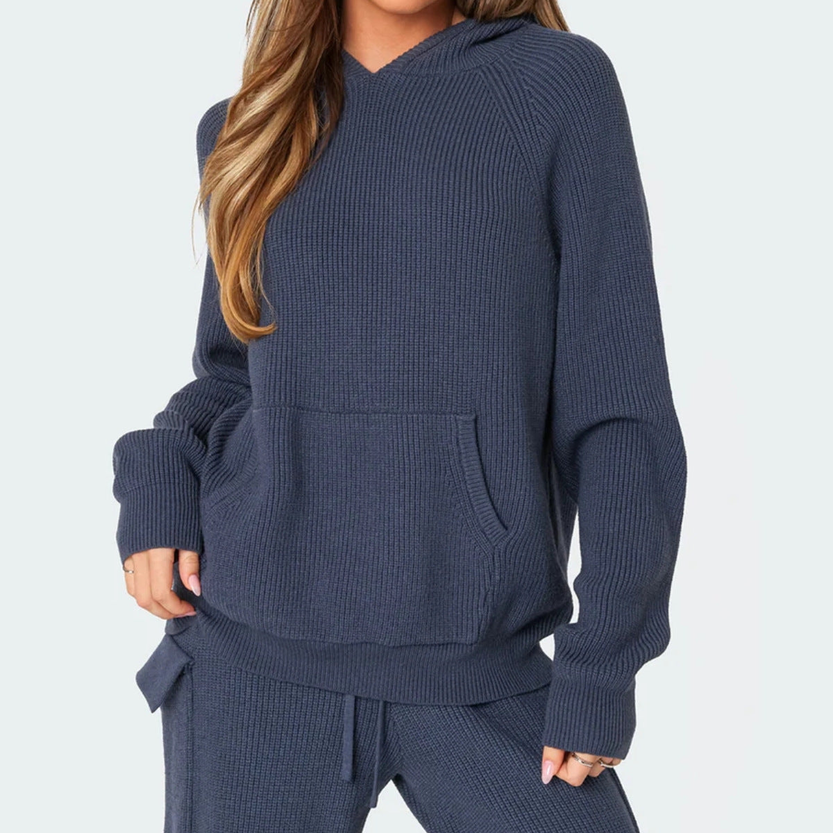 Comfy Hooded Knitted Pants-Sweater Set