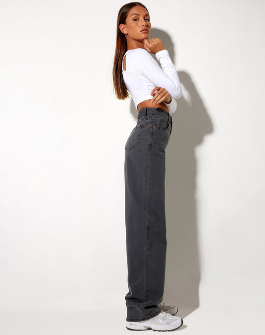 High Waist Loose Straight  Denim Trousers