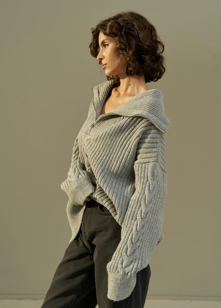 Oversize Ribbed Knit Sweater