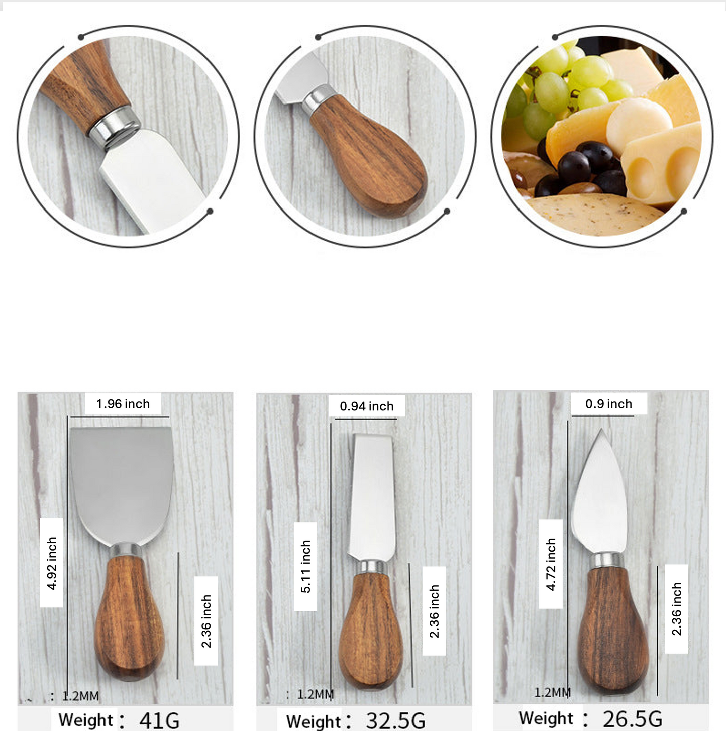 Stainless Steel Acacia Wooden Handle Cheese Knife_Gift Set