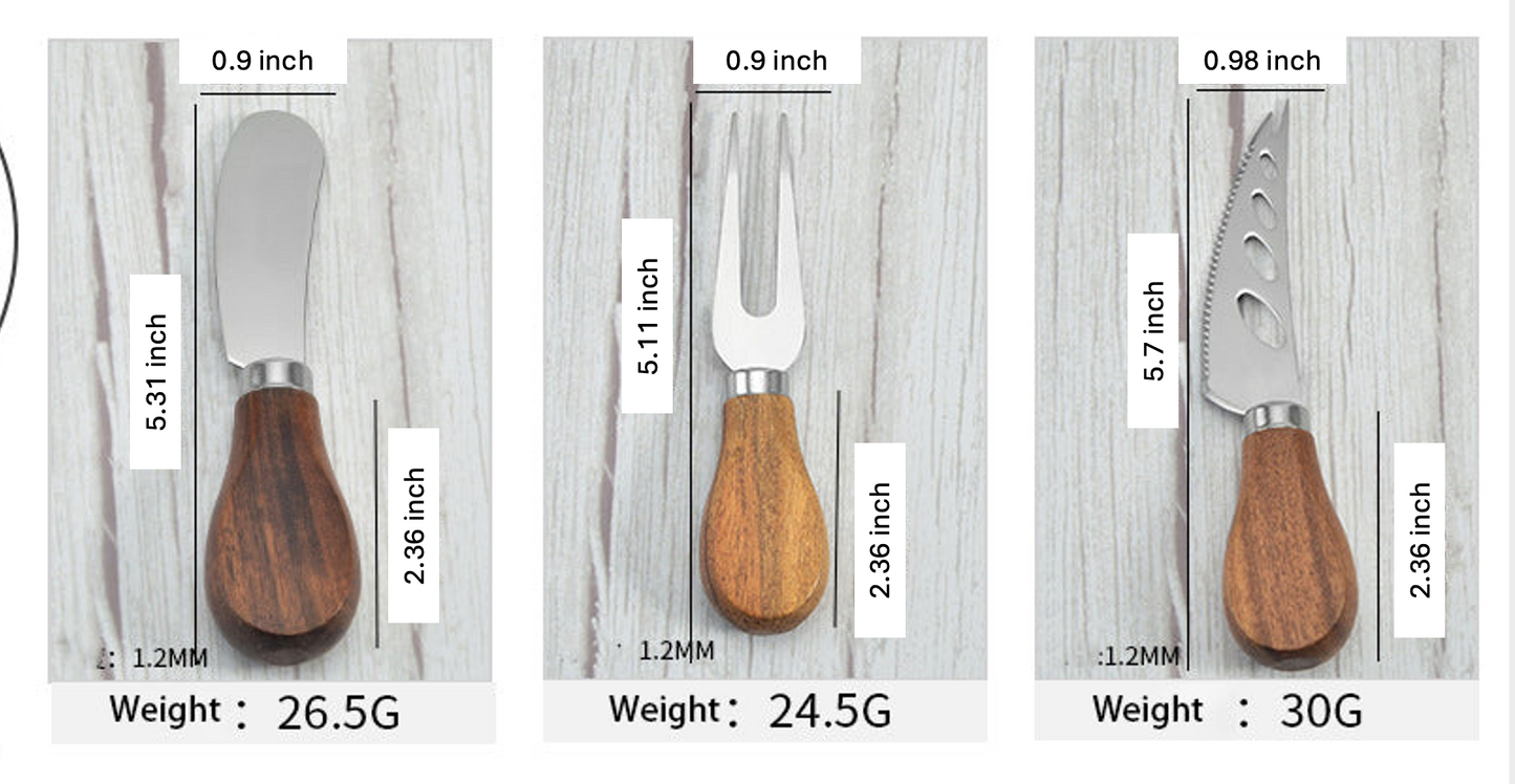 Stainless Steel Acacia Wooden Handle Cheese Knife_Gift Set